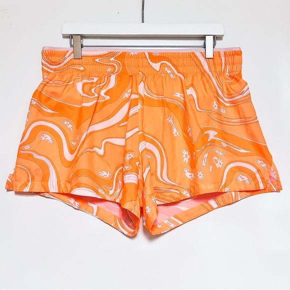 Fabletics Breathe Mid-Rise Run Short Womens Large Lined Orange Pink Athletic Gym - Picture 2 of 12